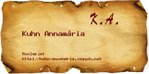Kuhn Annamária névjegykártya